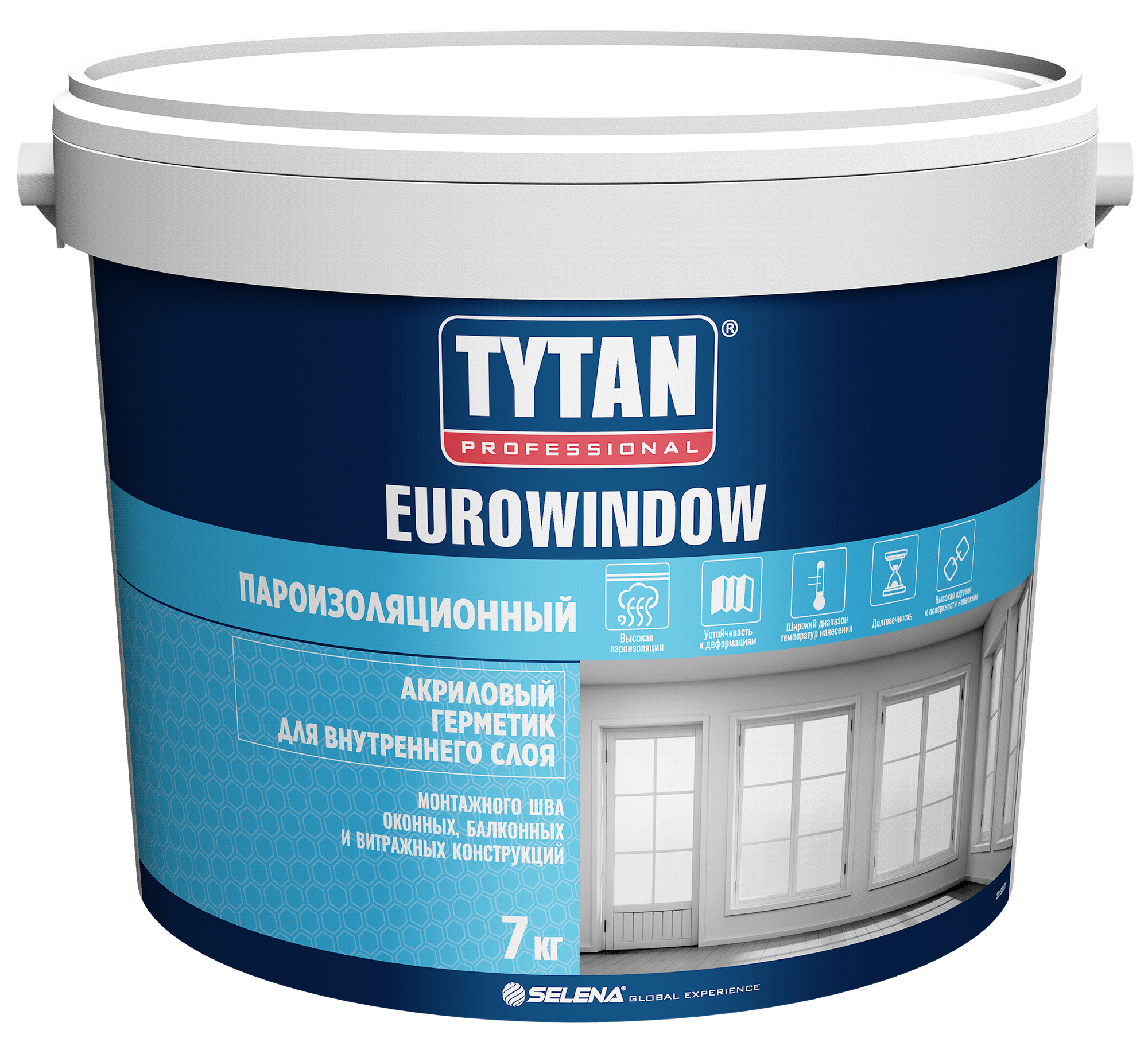 фото Tytan Eurowindow герметик акриловый для внутренних работ, пароизоляционный 7 кг белый