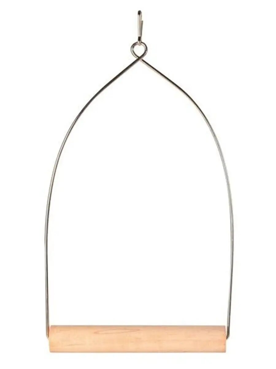 фото Качели деревянные подвесные в клетку