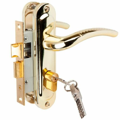 Замок врезной Vrata 50106-ЦМ70 PB 210276 ручка в комплекте цилиндровый защелка золото 1354₽