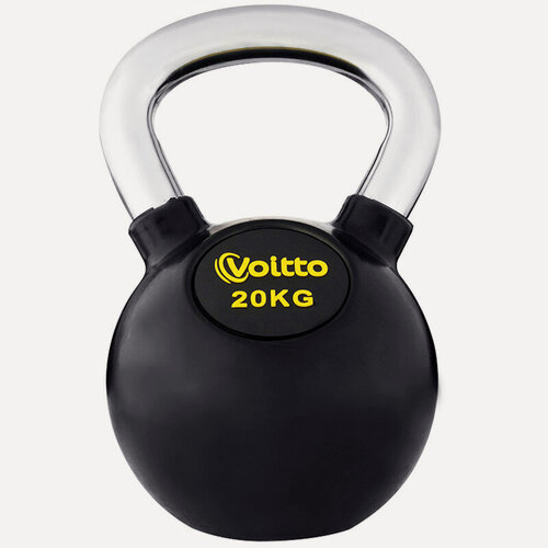 Изображение товара Гиря обрезиненная с хромированной ручкой Voitto, 20 кг