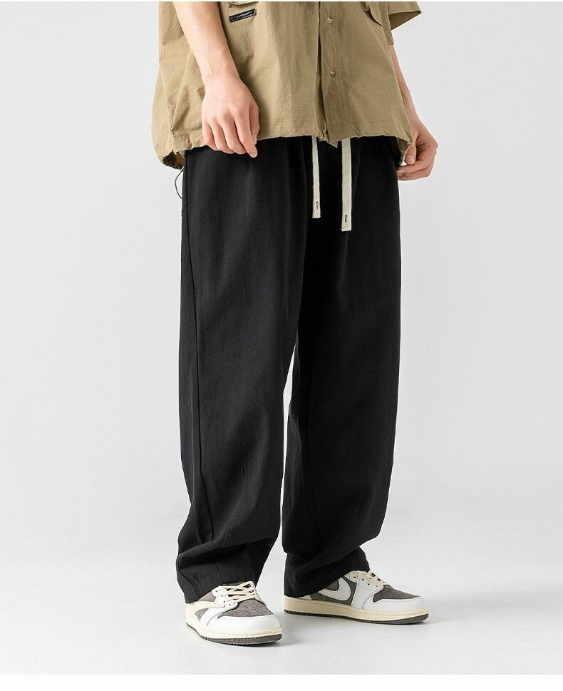 Брюки  Весна-лето 2024, размер XL, черный — фото 1