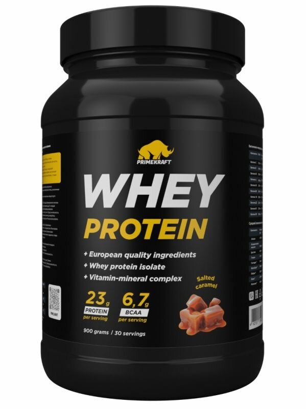 Протеин Prime-Kraft Whey 900г, вкус: соленая карамель