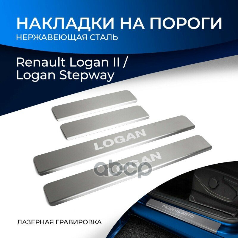 Накладки Порогов Renault Logan 2014- Rival арт. NP47013