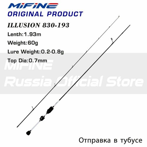 Штекерный спиннинг для рыбалки Mifine Pro ILLUSION SLASH (0.2-0.8g) 193см; LS - Rings