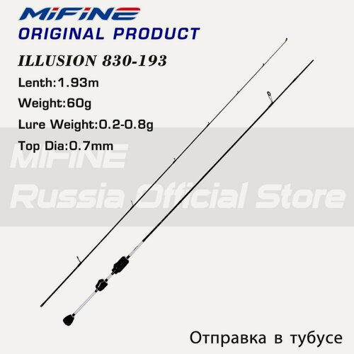 Изображение товара Штекерный спиннинг для рыбалки Mifine Pro ILLUSION SLASH (0.2-0.8g) 193см; LS - Rings