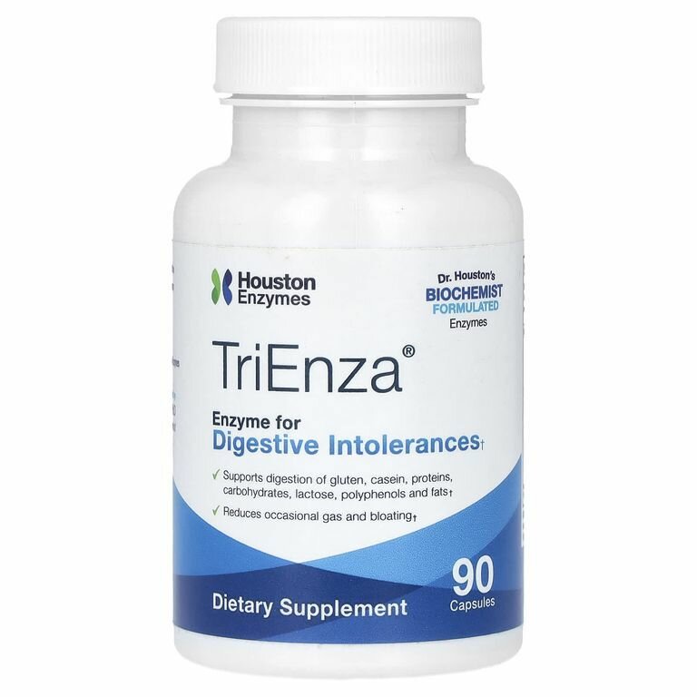 Houston Enzymes TriEnza ферменты при пищевой непереносимости 90 капсул