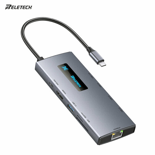 Концентратор USB - C концентратор 10 в 1 адаптер USB 30x3 USB - C 30x2 HDMI 4K 1000 Mpbs Ethernet microSD30 Card SD30 Card PD Зарядка до 100W для MacBook ProAir 3000₽