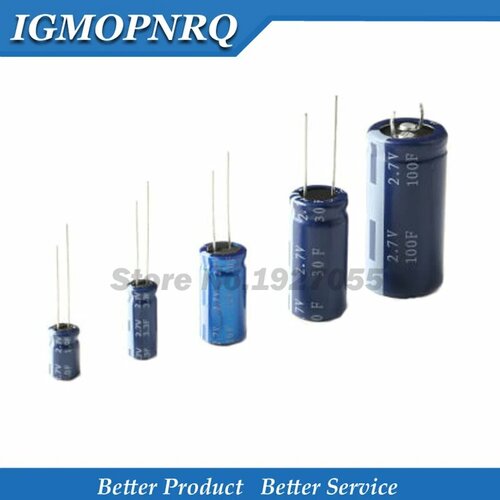 Супер конденсаторы IGMOPNRQ 2 шт, 2.7V, 2F-60F, 2PCS 2.7V 3.3F