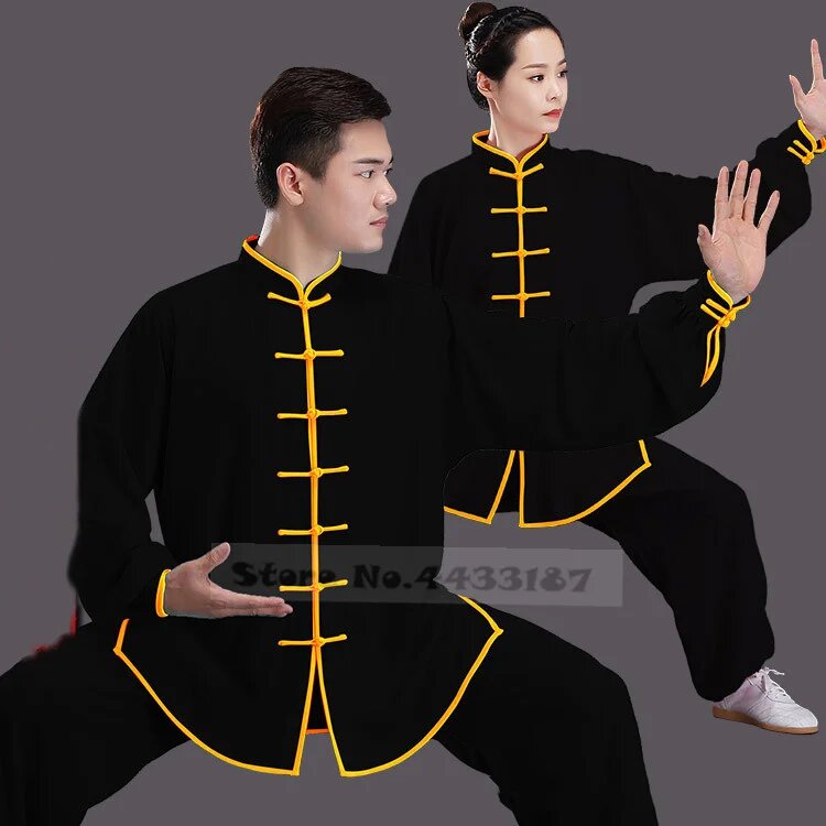 Вискозный свободный китайский костюм Тан 3XL 3XL Черный Мужской