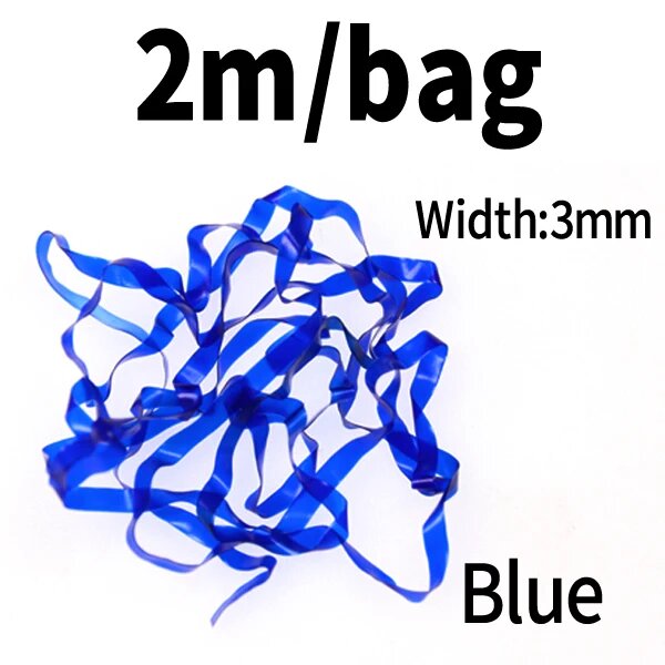 Растягивающаяся лента для креветок Nymph ellllv 2 м 3 мм/4 мм 10 цветов Синий 3mm Blue 2M