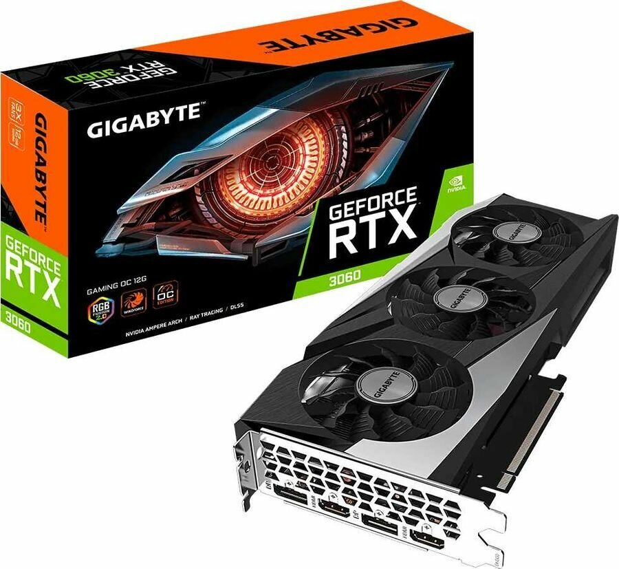 Видеокарта nVidia GeForce RTX3060 Gigabyte 12Gb (GV-N3060GAMING OC-12GD V2.0 LHR)