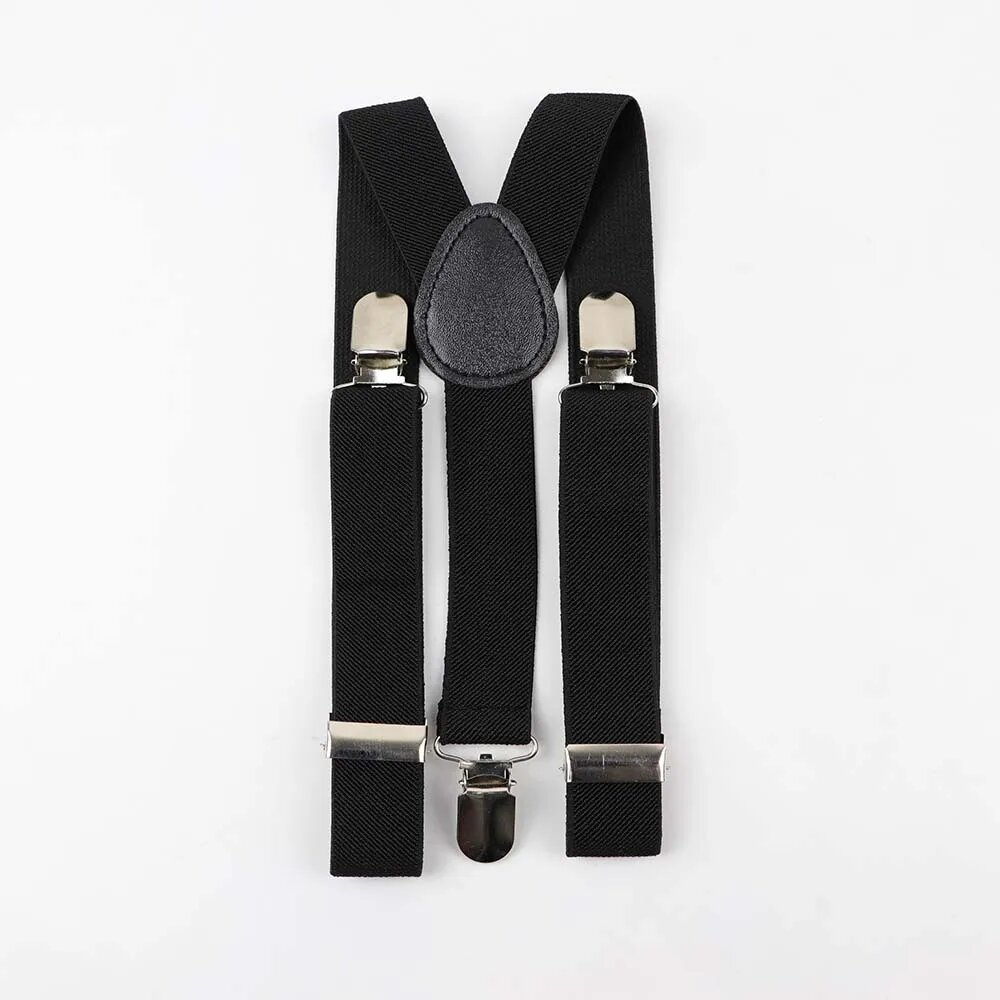 Подтяжки  для мальчиков и мужчин черный