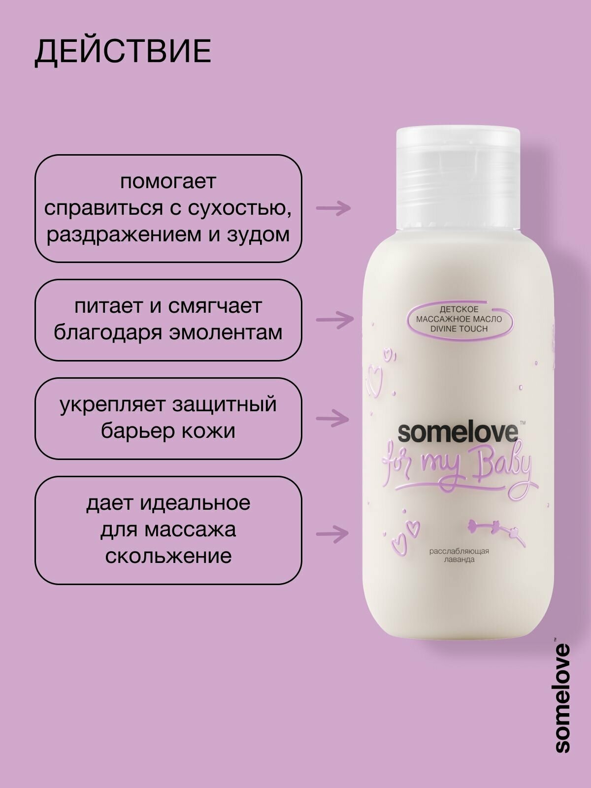 Картинки Somelove Масло для тела детское 0+ массажное для новорожденного, 100 мл