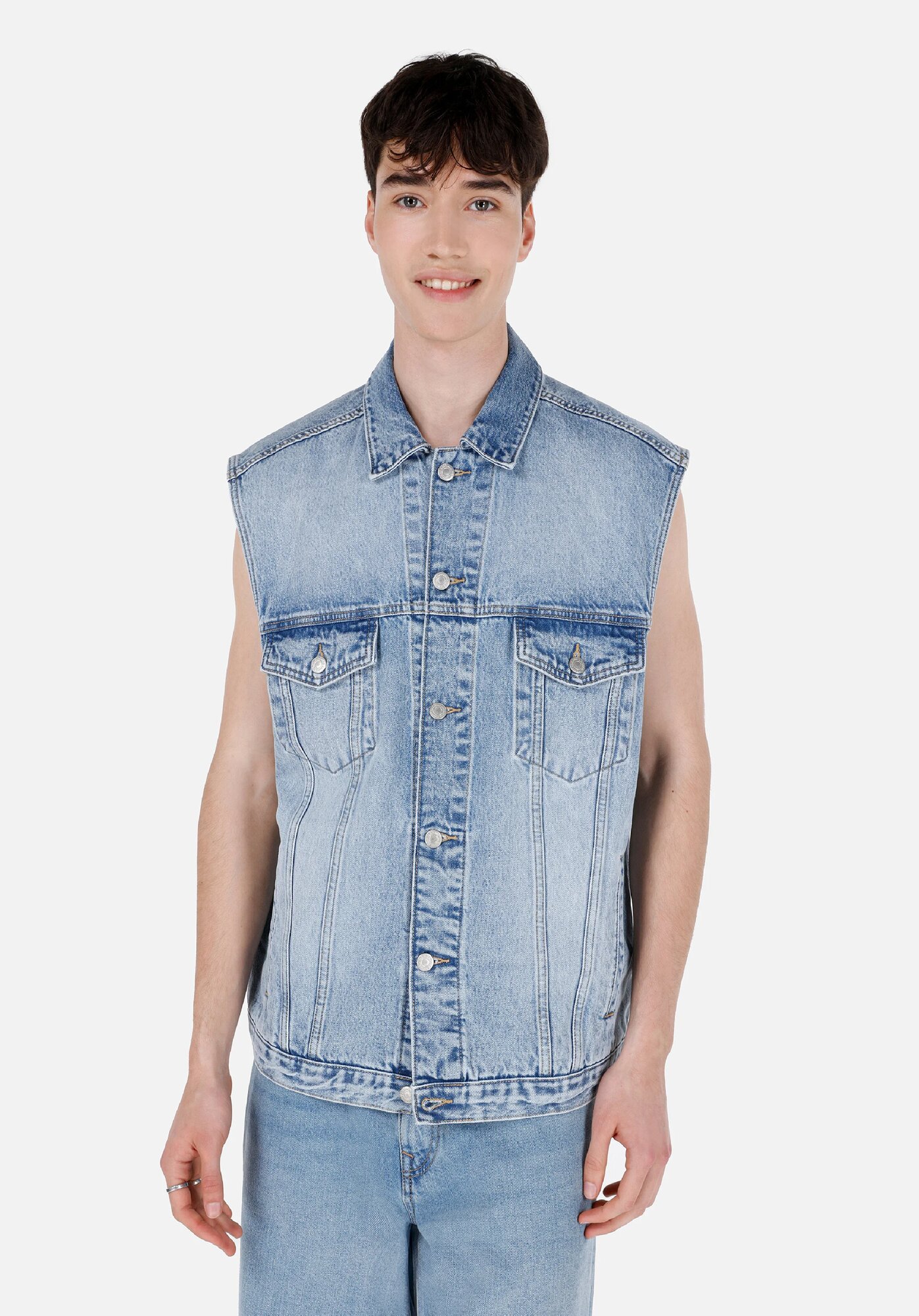 Жилет COLIN'S 010 WEST 010 WEST Oversize, размер XL, голубой