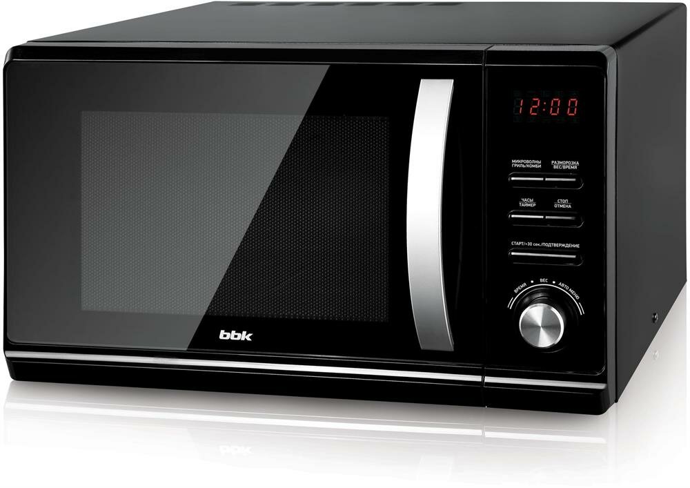 Микроволновая печь BBK 23MWG-851T/B с грилем, объем 23 л, мощность 800 Вт, черный
