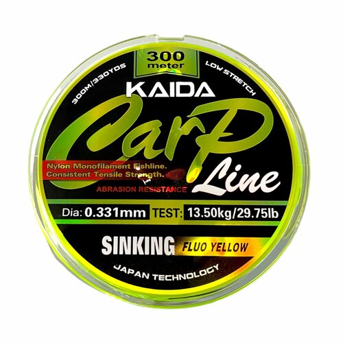Леска Kaida Carp Line 0.331мм 8.63 кг 300м тонущая монофильная карповая для фидера, донки на карпа, сазана леща