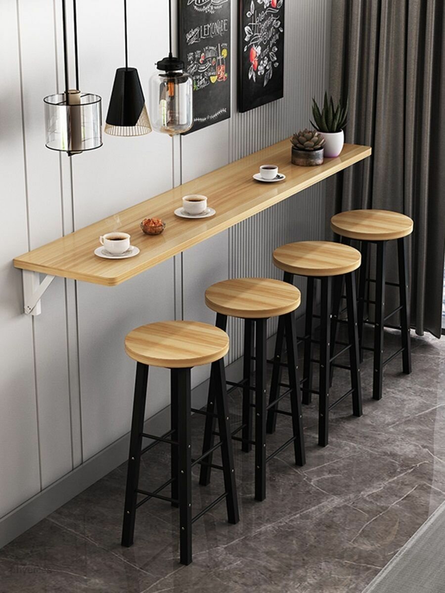 Простой и современный барный стол бытовой складной длинный узкий стол у стены 120*40