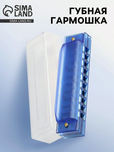 Изображение товара Губная гармошка Music Life, диатоническая, 10 отверстий, c-major, с футляром, синяя