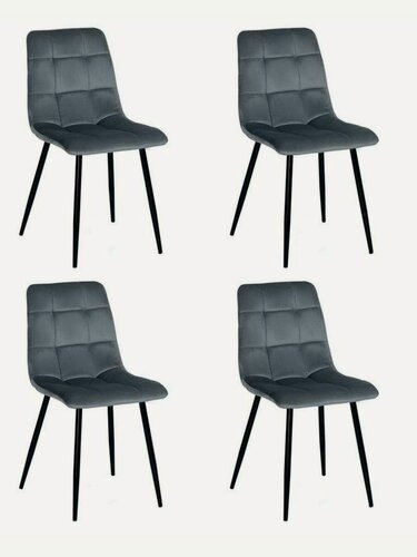 Изображение товара Фабрикант стулья для кухни анри, комплект 4 шт, велюр антикоготь, тёмно-серый