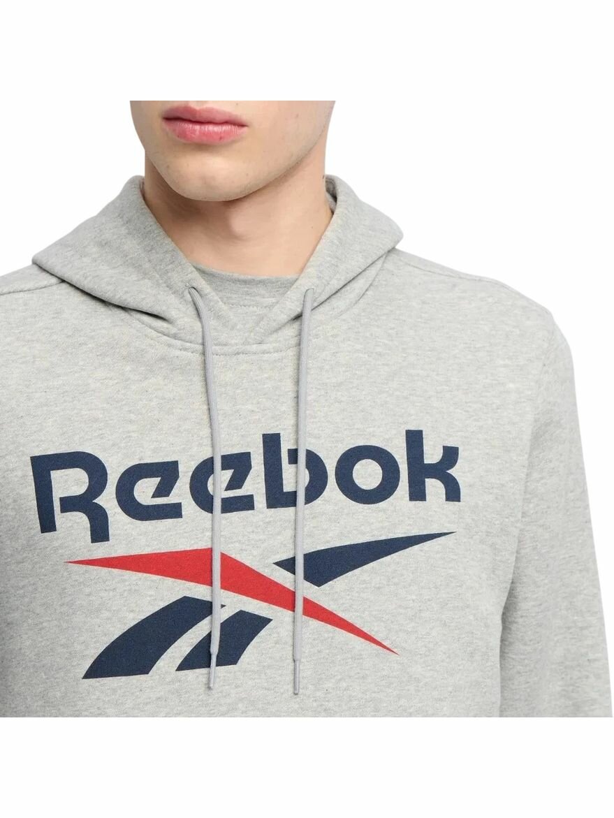 Худи спортивное Reebok Identity Big Logo Fleece Hoodie, размер S INT, , серый/красный/синий — фото 1