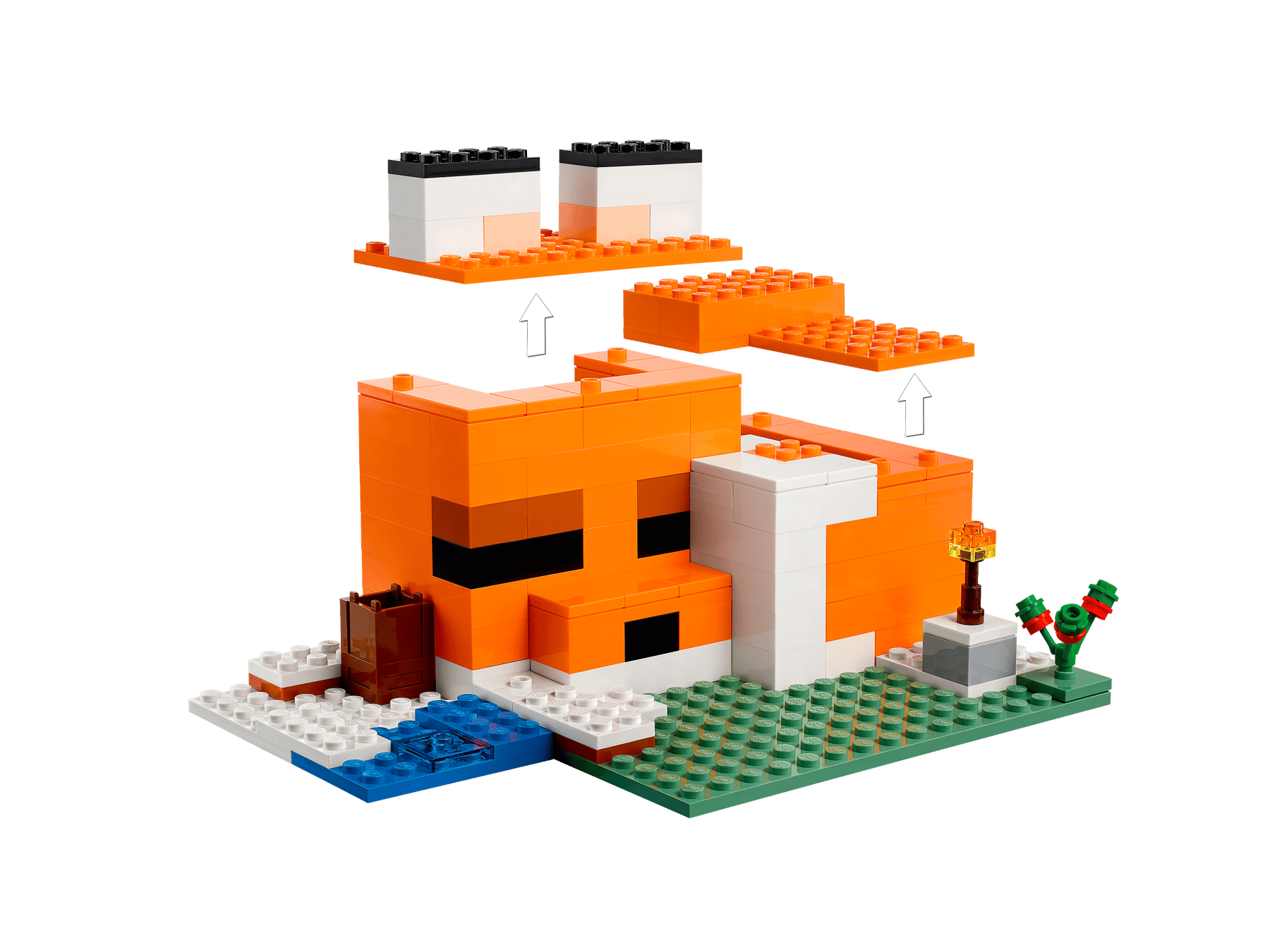 Конструктор LEGO Minecraft 21178 Лисья хижина, оранжевый, 193 дет. — фото 1