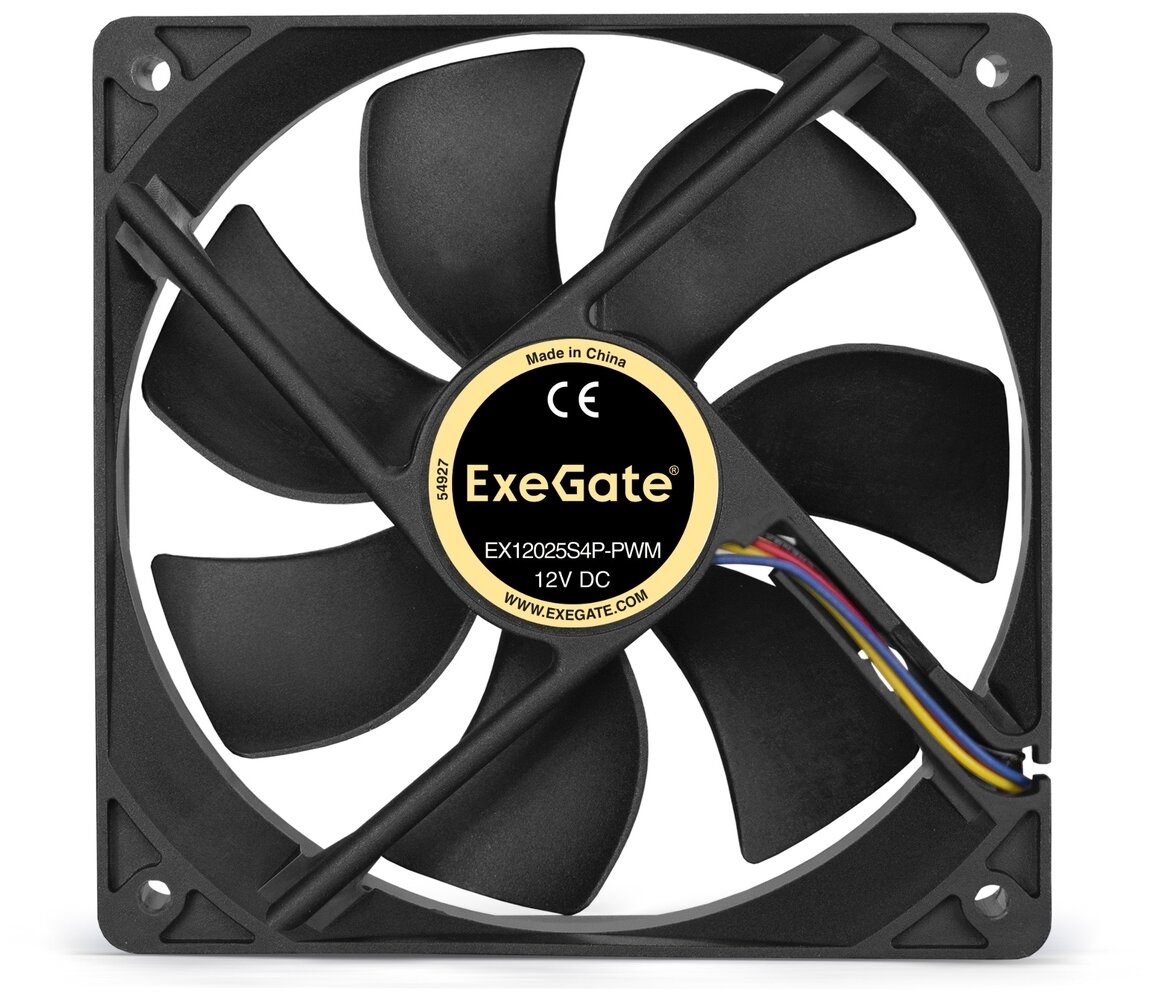 Exegate EX283393RUS Вентилятор ExeGate E12025S4P-PWM, 120x120x25 мм, подшипник скольжения, 4pin, PWM, 25dBA