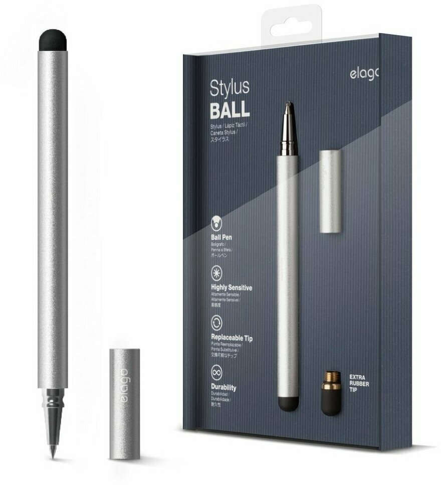 Стилус ручка Elago Pen Ball для смартфонов и планшетов, Silver (EL-STY-BALL-SL)