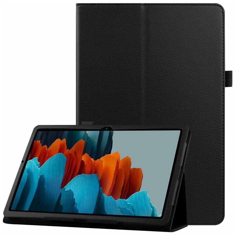 Noname Чехол-книжка Book Cover для Samsung Galaxy Tab S7+/ Galaxy Tab S8+ SM-T970/SM-T975/SM-X806/SM-X800 черный (Черный)