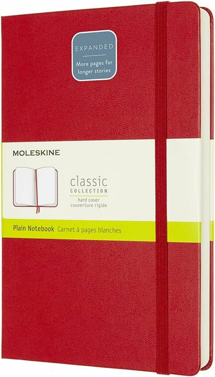 Блокнот без линовки Moleskine CLASSIC EXPENDED (QP062EXPF2) 13х21см 400стр, твердая обложка, красный