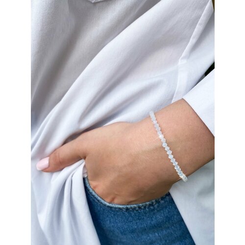 фото Браслет, перламутр, 1 шт., размер 15 см, размер one size, диаметр 15 см, бесцветный, белый amostétic