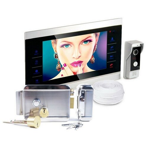 Набор: видеодомофон с записью по датчику движения и электромеханический замок AnxingLock-(AX)042 и HD-com S 104(7) (S11695KOM).