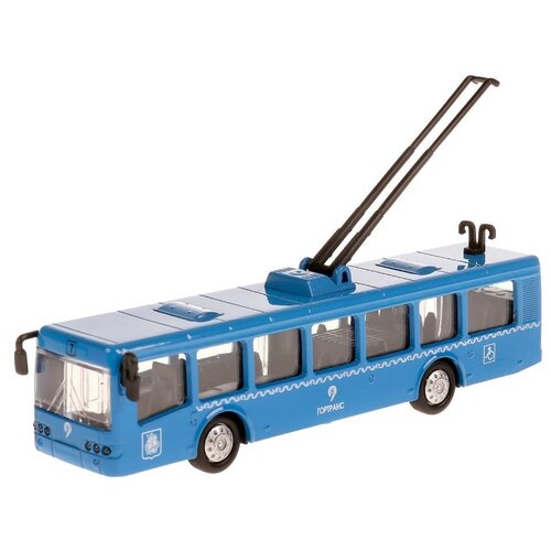 Троллейбус ТЕХНОПАРК SB-16-65-BL-WB 1:16, 16.5 см, синий