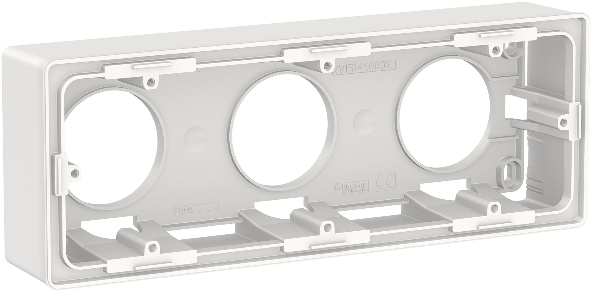 Коробка для открытой установки 3-постовая белый NU800618 UNICA Schneider Electric - фотография № 1
