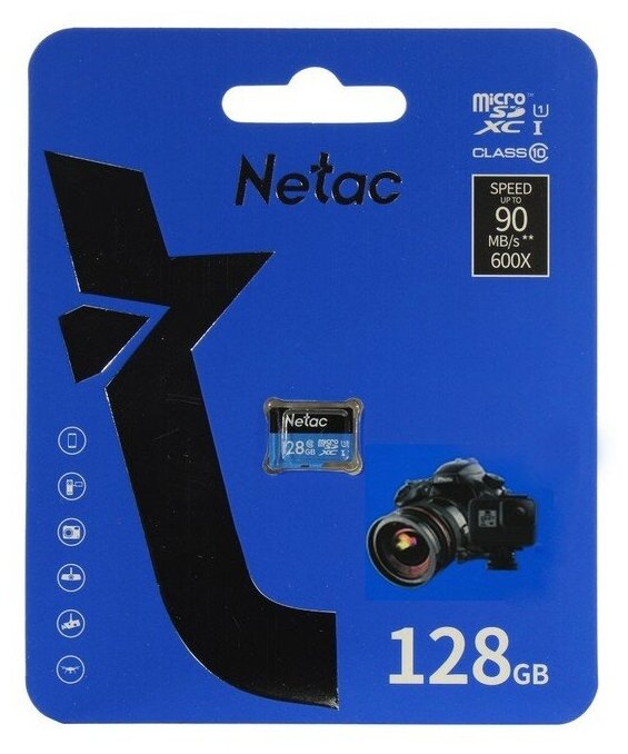 Карта памяти MicroSD 128Гб Netac P500 (NT02P500STN-128G-S)