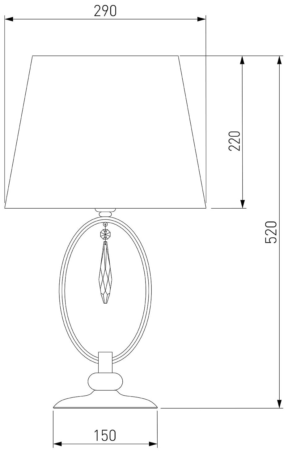 Настольная лампа с белым абажуром Eurosvet Madera 01055/1, цвет хром/прозрачный хрусталь Strotskis