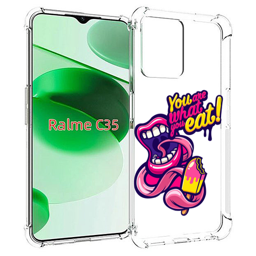 Чехол MyPads ты-то-что-ты-ешь для Realme C35 / Narzo 50A Prime задняя-панель-накладка-бампер