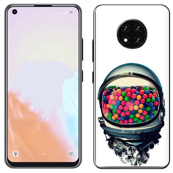 Чехол задняя-панель-накладка-бампер MyPads шлем космонавта для Oukitel C19/Oukitel C19 Pro противоударный