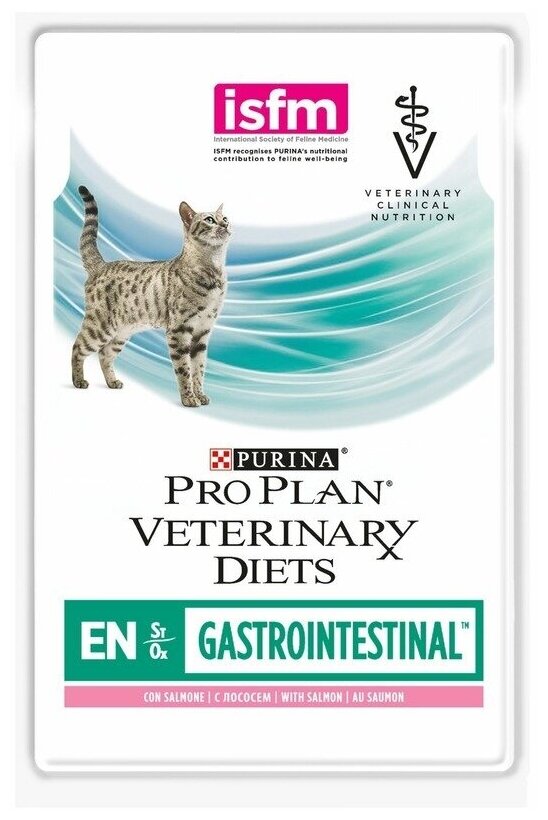 Корм для кошек Pro Plan Veterinary Diets EN при патологии ЖКТ лосось пауч 85г - фотография № 7