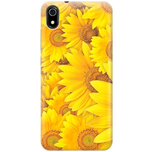 фото Ультратонкий силиконовый чехол-накладка для xiaomi redmi 7a с принтом "море подсолнухов" gosso