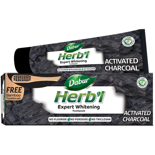 Зубная паста Dabur Herb’l Activated Charcoal, 150 мл, 150 г