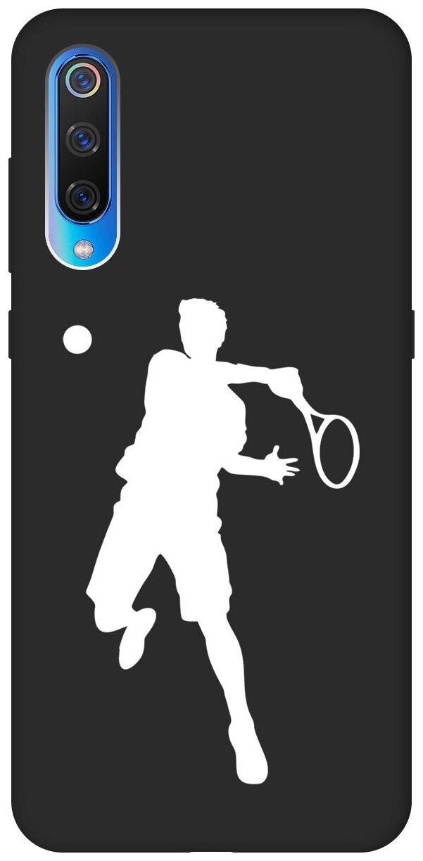 Матовый чехол Tennis W для Xiaomi Mi 9 / Сяоми Ми 9 с 3D эффектом черный