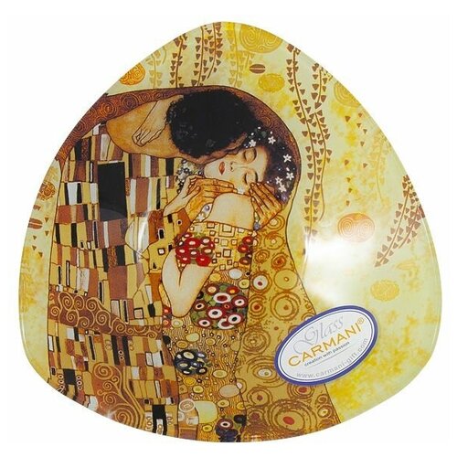 Тарелка треугольная Поцелуй (Г.Климт) без инд.упаковки (Carmani)