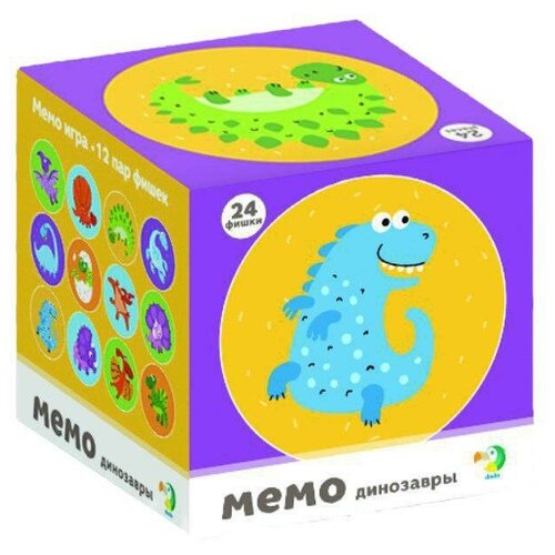 Настольная игра Dodo Мемо Динозавры мемо игра изучаем цвета полосатые динозаврики