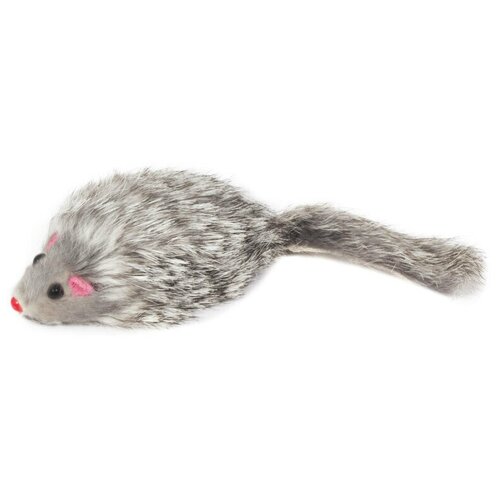 Игрушка-погремушка для кошек "Мышь серая" из натурального меха