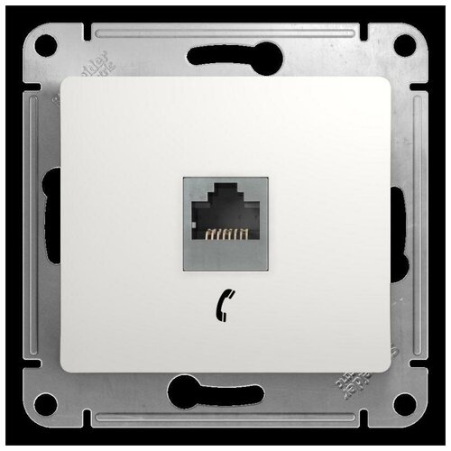 Розетка телефонная 1-м СП Glossa RJ11 механизм бел. GSL000181T Schneider Electric (5шт.)