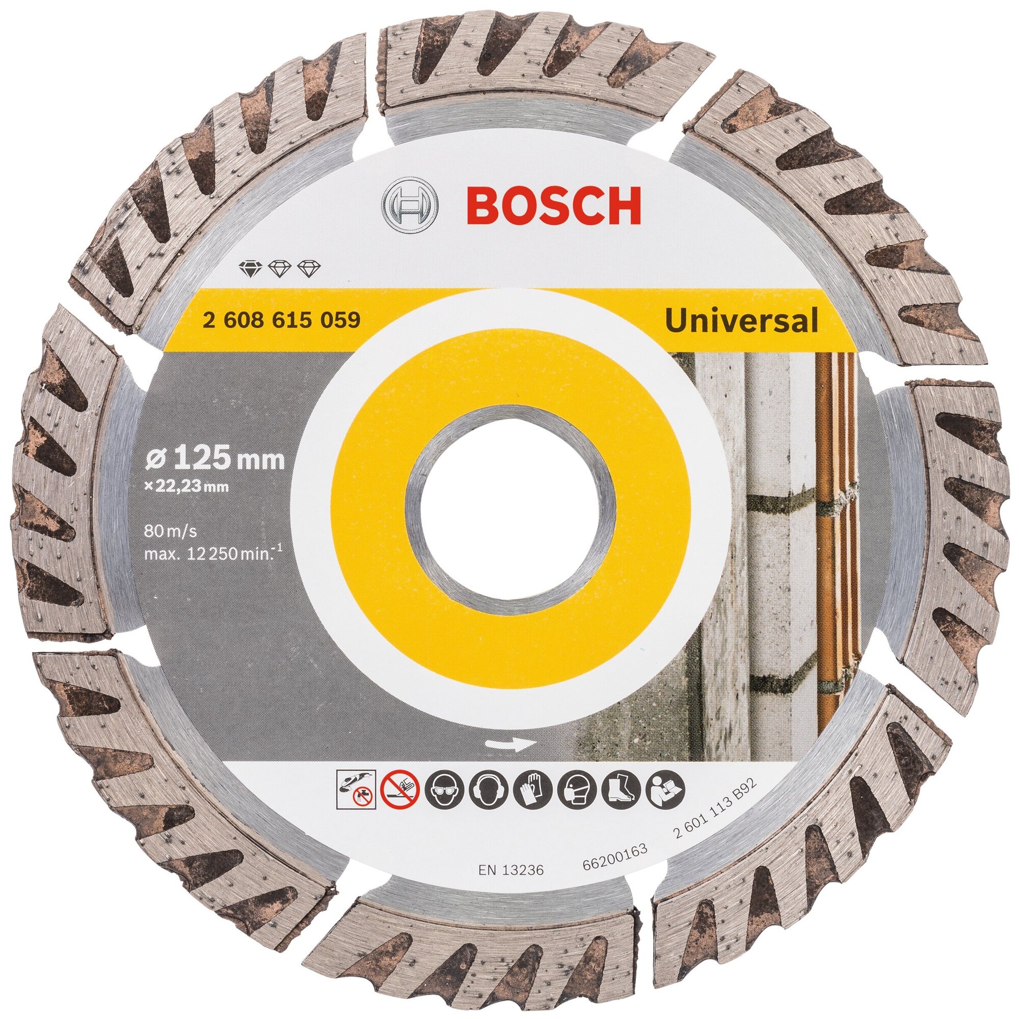 Диск алмазный BOSCH Standard Universal сегментный 125*2,0*10*22,23 мм 2.608.615.059