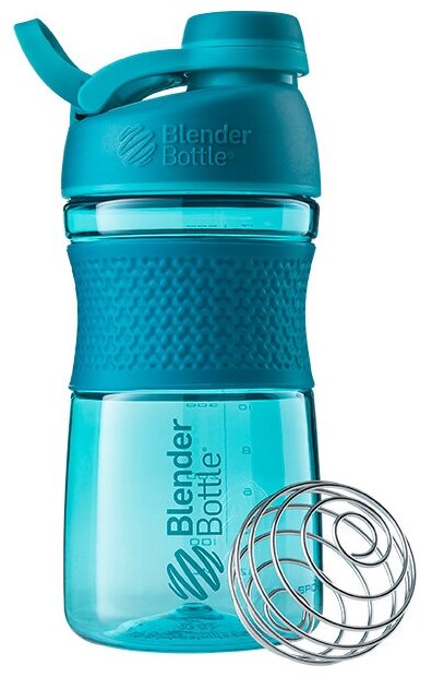 Бутылка-шейкер для воды спортивная BlenderBottle Sportmixer Twist Tritan с завинчивающейся крышкой, 591мл, морской голубой