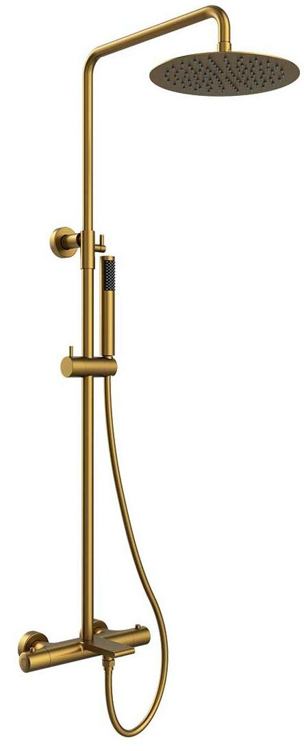 фото Душевая стойка Vincea Vogue VSFS-1V1TBG термостатическая, брашированное золото