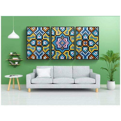 фото Набор модулных постеров для интерьера "каши, иран, исламский" 60x90 см. в тубусе, без рамки lotsprints