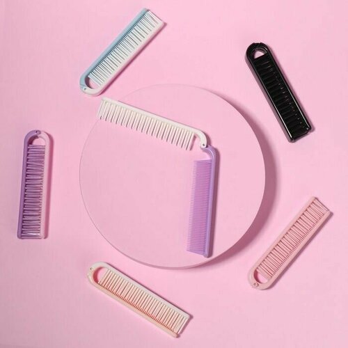 Расческа гребень для волос для стрижек и укладки парикмахерская универсальная для мокрых и сухих волос складная 1895 х 2 см цвет микс 438₽